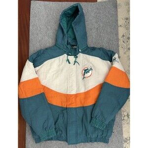 NFL Men’s Large Vintage Proline Apex One Miami Dolphins Nylon Jacket Puffer Coat